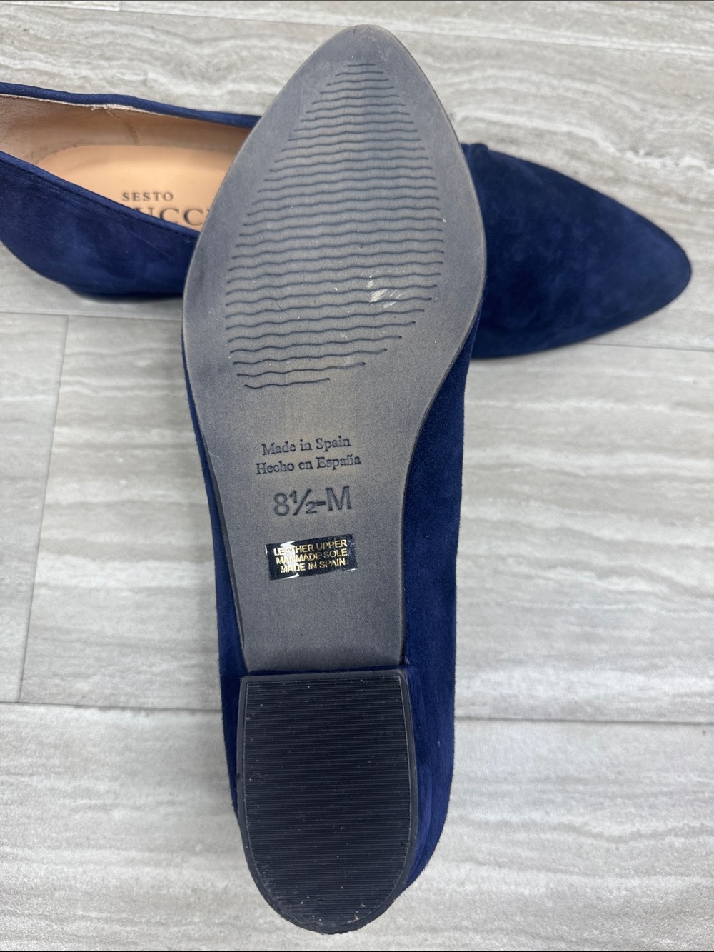 Sesto Meucci Navy Suede Slip-On Loafers Womens Size 8.5 - Picture 7 of 10